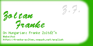 zoltan franke business card